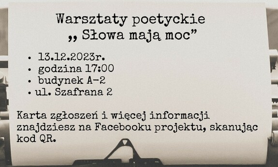 Warsztaty poetyckie "Słowa mają moc"